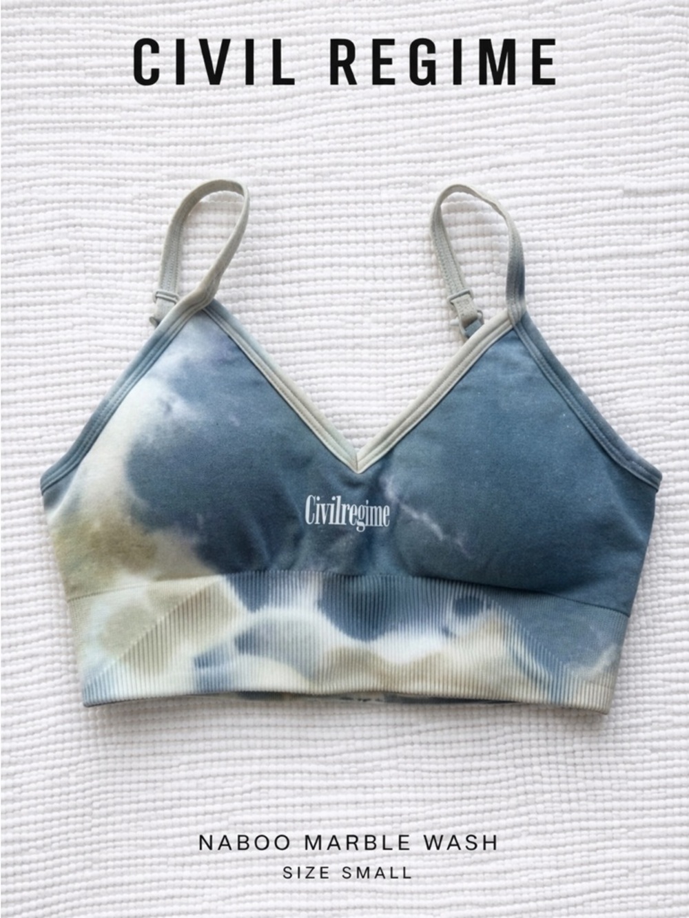Civil Regime Naboo Marble Wash Kelly Seamless Bra Small Tie Dye Athletic Top